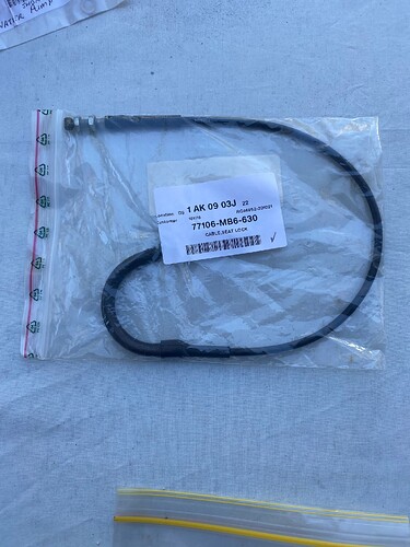 Seat release cable